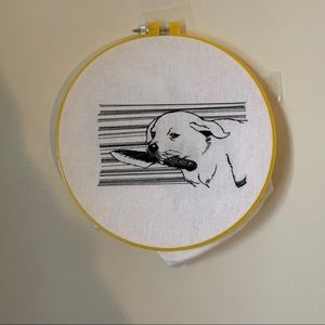 Doggie with knife meme embroidery!